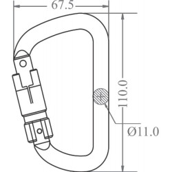 KRATOS SAFETY - Mousqueton alu verrouillage auto triple action - type Keylock